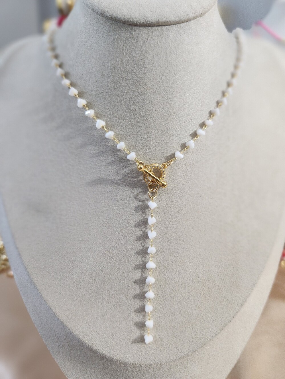 14k Gold Plated Lariat Toggle Necklace